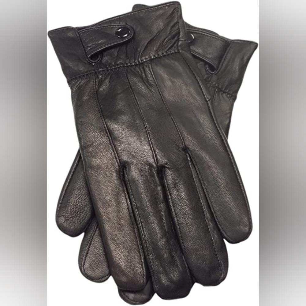 Reed Leather Touchscreen-Compatible Cold Weather Driving Gloves Sheepskin Black